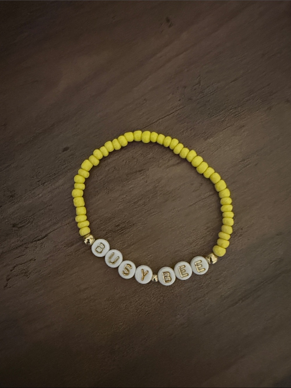 Yellow 'Busy Bee' Beaded Bracelet